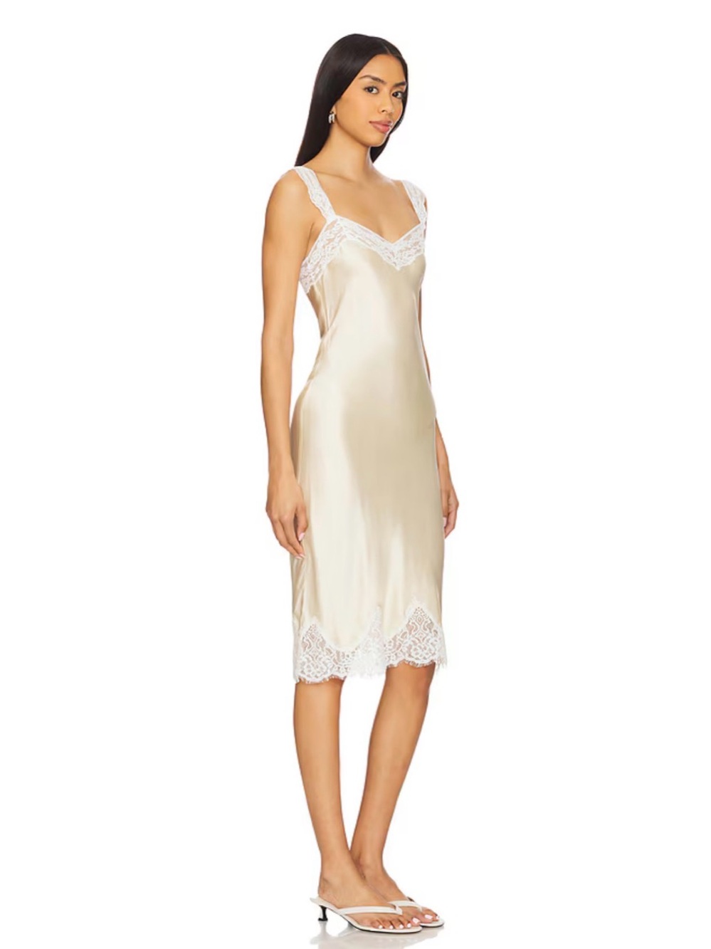 NWT TULAROSA Camille satin lace dress - Picture 3 of 7